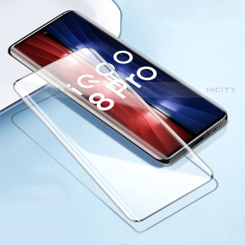 Schutzfolie Full Coverage Displayschutzfolie Panzerfolie Gehärtetes Glas Glasfolie Skins zum Aufkleben Panzerglas F05 für Vivo iQOO 8 Pro 5G Schwarz Plus