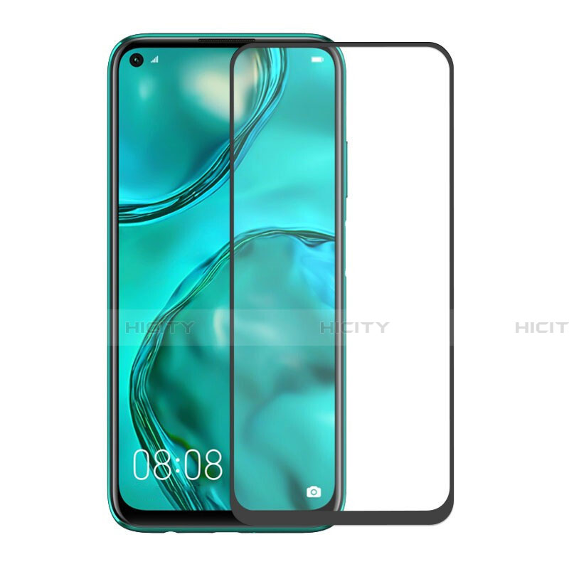 Schutzfolie Full Coverage Displayschutzfolie Panzerfolie Gehärtetes Glas Glasfolie Skins zum Aufkleben Panzerglas F06 für Huawei Nova 6 SE Schwarz