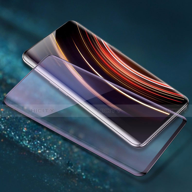 Schutzfolie Full Coverage Displayschutzfolie Panzerfolie Gehärtetes Glas Glasfolie Skins zum Aufkleben Panzerglas F06 für OnePlus 7T Pro 5G Schwarz