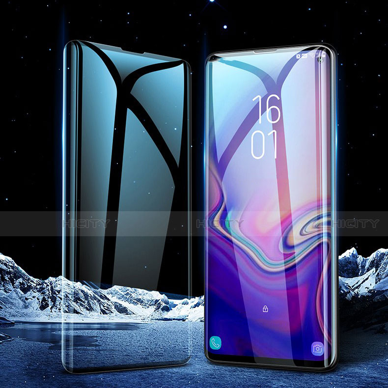 Schutzfolie Full Coverage Displayschutzfolie Panzerfolie Gehärtetes Glas Glasfolie Skins zum Aufkleben Panzerglas F06 für Samsung Galaxy S10 5G Schwarz groß