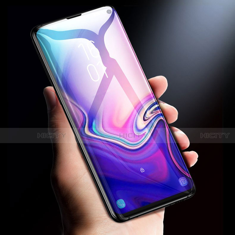 Schutzfolie Full Coverage Displayschutzfolie Panzerfolie Gehärtetes Glas Glasfolie Skins zum Aufkleben Panzerglas F06 für Samsung Galaxy S10 5G Schwarz groß