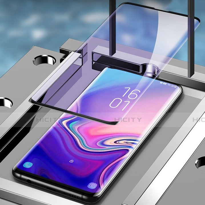 Schutzfolie Full Coverage Displayschutzfolie Panzerfolie Gehärtetes Glas Glasfolie Skins zum Aufkleben Panzerglas F06 für Samsung Galaxy S10 5G Schwarz groß