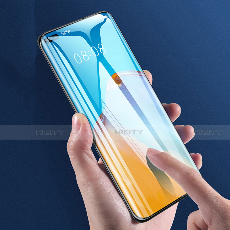 Schutzfolie Full Coverage Displayschutzfolie Panzerfolie Gehärtetes Glas Glasfolie Skins zum Aufkleben Panzerglas F07 für Huawei P40 Pro Schwarz