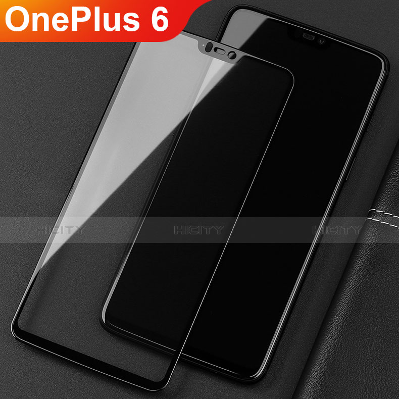 Schutzfolie Full Coverage Displayschutzfolie Panzerfolie Gehärtetes Glas Glasfolie Skins zum Aufkleben Panzerglas F07 für OnePlus 6 Schwarz