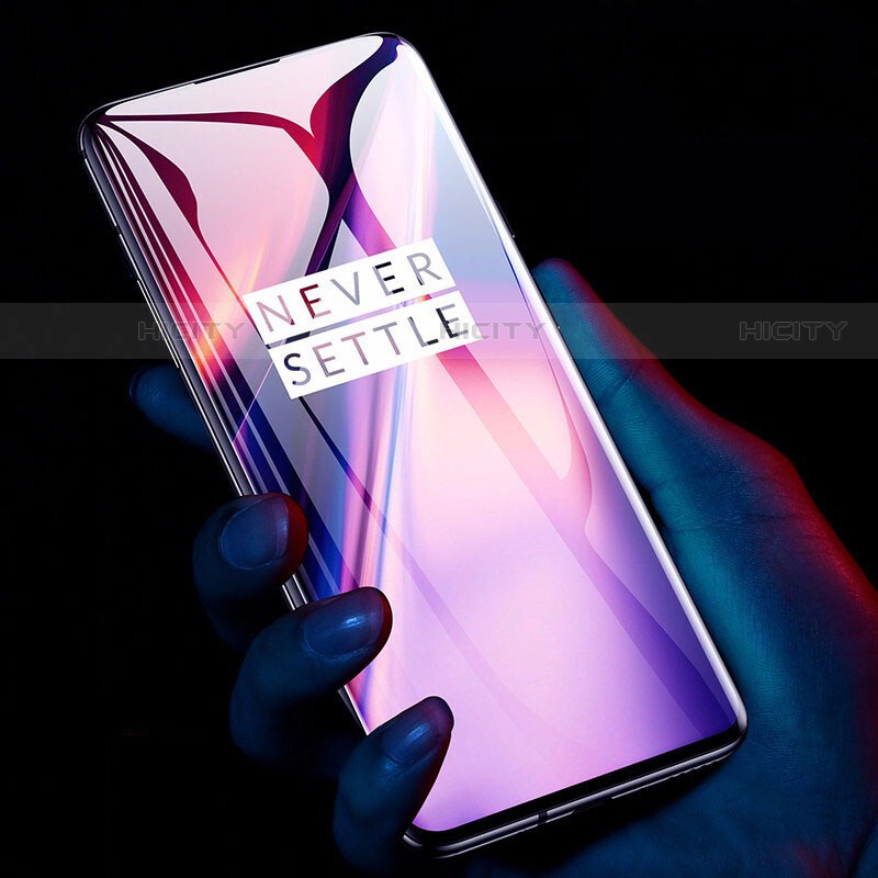 Schutzfolie Full Coverage Displayschutzfolie Panzerfolie Gehärtetes Glas Glasfolie Skins zum Aufkleben Panzerglas F07 für OnePlus 7 Pro Schwarz