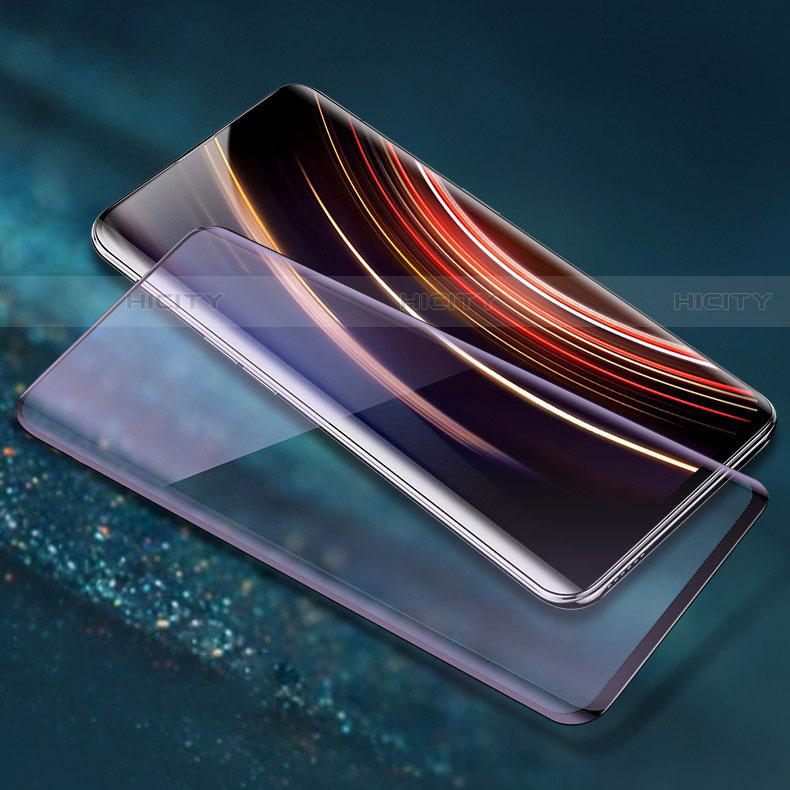 Schutzfolie Full Coverage Displayschutzfolie Panzerfolie Gehärtetes Glas Glasfolie Skins zum Aufkleben Panzerglas F07 für OnePlus 7 Pro Schwarz