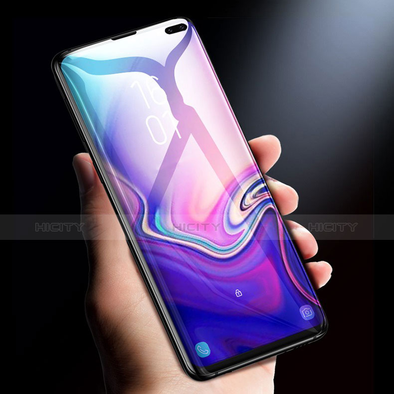 Schutzfolie Full Coverage Displayschutzfolie Panzerfolie Gehärtetes Glas Glasfolie Skins zum Aufkleben Panzerglas F07 für Samsung Galaxy S10 Plus Schwarz