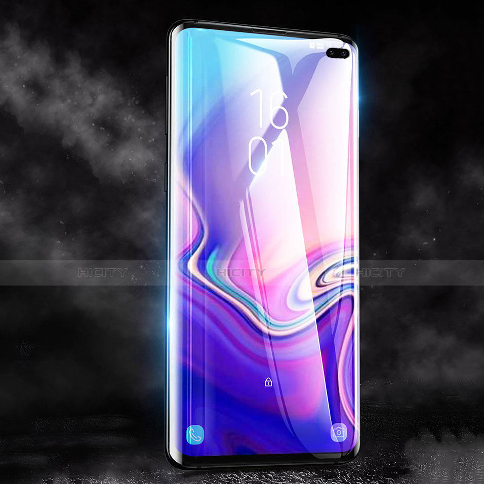 Schutzfolie Full Coverage Displayschutzfolie Panzerfolie Gehärtetes Glas Glasfolie Skins zum Aufkleben Panzerglas F07 für Samsung Galaxy S10 Plus Schwarz