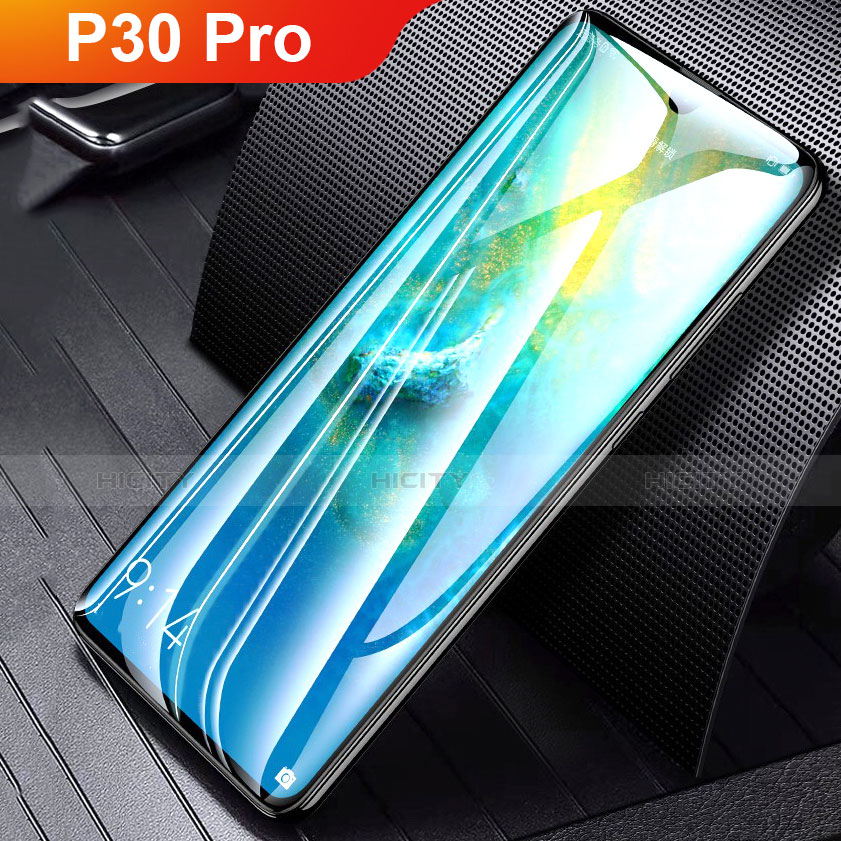 Schutzfolie Full Coverage Displayschutzfolie Panzerfolie Gehärtetes Glas Glasfolie Skins zum Aufkleben Panzerglas F08 für Huawei P30 Pro New Edition Schwarz