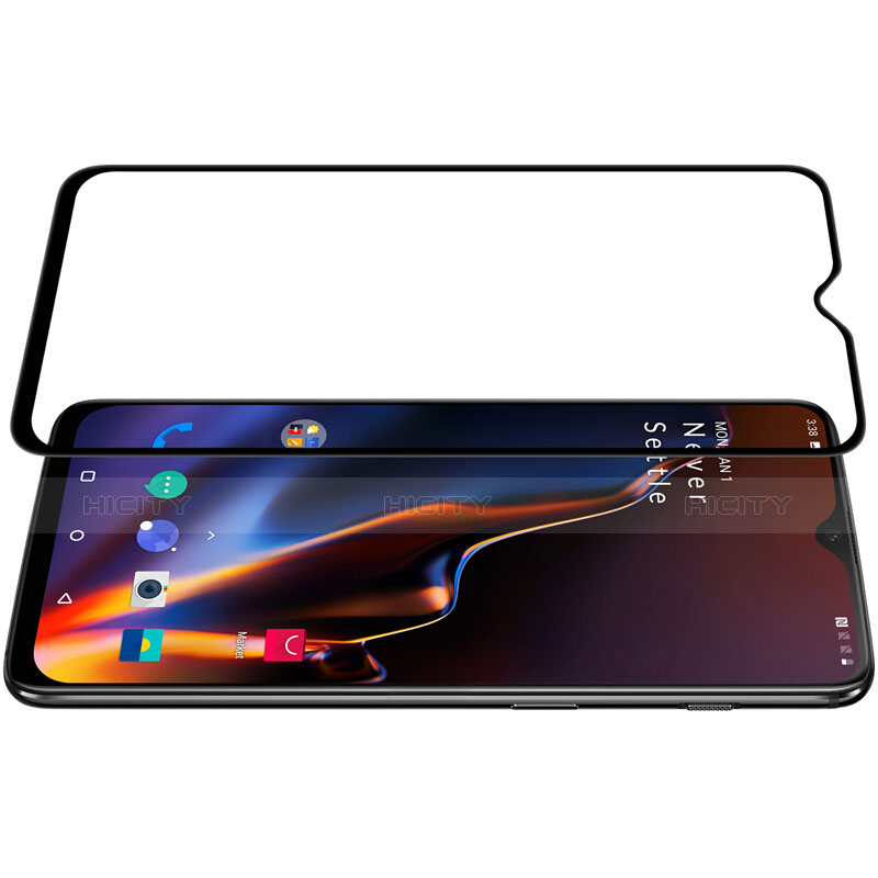 Schutzfolie Full Coverage Displayschutzfolie Panzerfolie Gehärtetes Glas Glasfolie Skins zum Aufkleben Panzerglas F08 für OnePlus 6T Schwarz