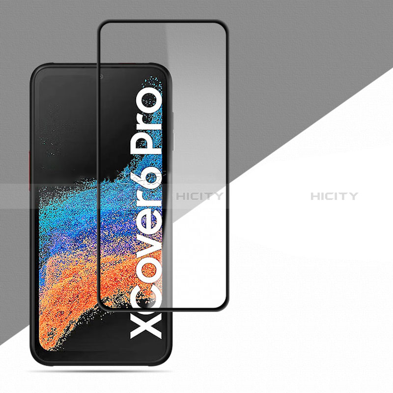 Schutzfolie Full Coverage Displayschutzfolie Panzerfolie Gehärtetes Glas Glasfolie Skins zum Aufkleben Panzerglas F08 für Samsung Galaxy XCover 6 Pro 5G Schwarz