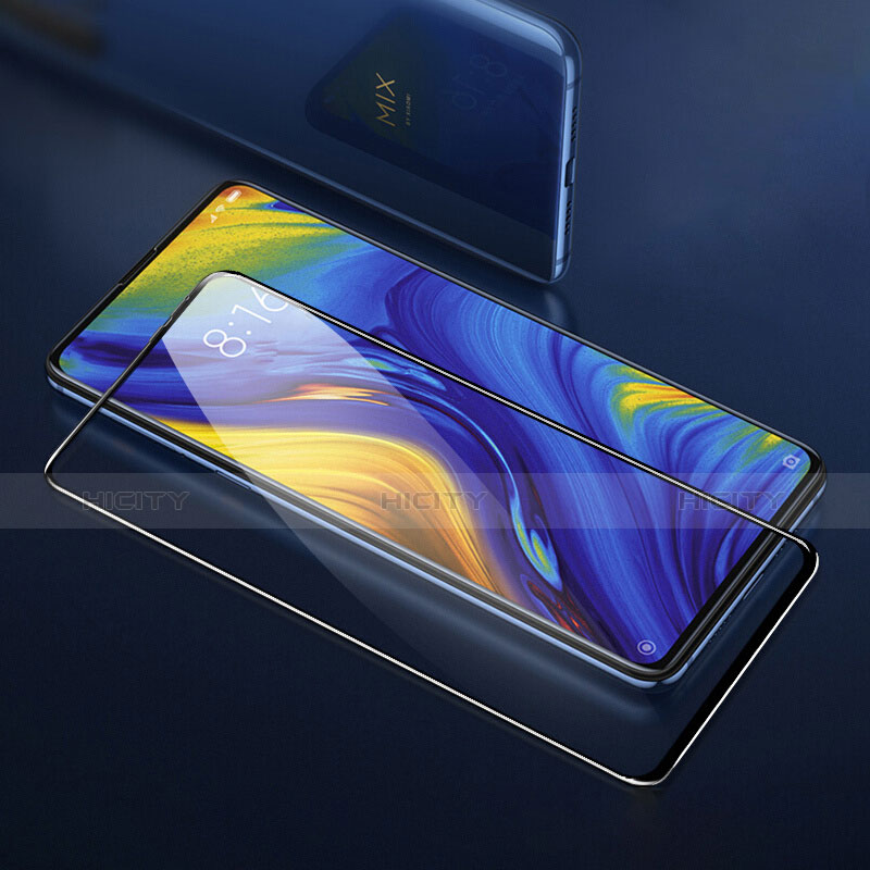 Schutzfolie Full Coverage Displayschutzfolie Panzerfolie Gehärtetes Glas Glasfolie Skins zum Aufkleben Panzerglas F08 für Xiaomi Mi Mix 3 Schwarz groß