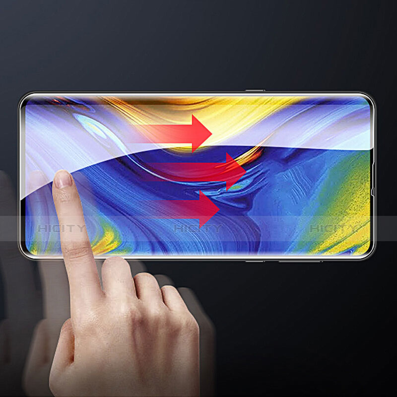 Schutzfolie Full Coverage Displayschutzfolie Panzerfolie Gehärtetes Glas Glasfolie Skins zum Aufkleben Panzerglas F08 für Xiaomi Mi Mix 3 Schwarz groß