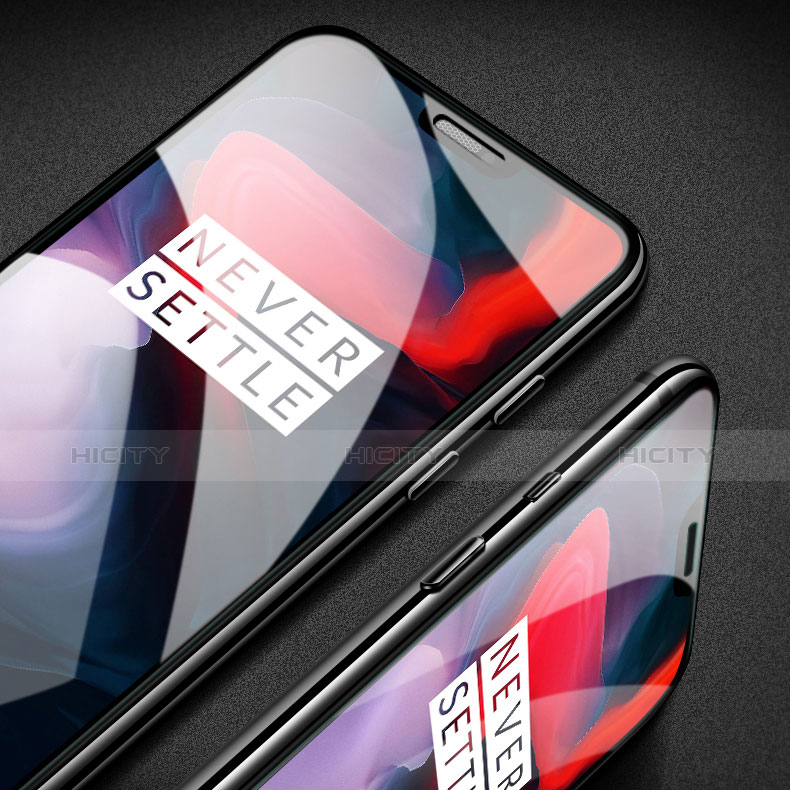 Schutzfolie Full Coverage Displayschutzfolie Panzerfolie Gehärtetes Glas Glasfolie Skins zum Aufkleben Panzerglas F09 für OnePlus 6 Schwarz