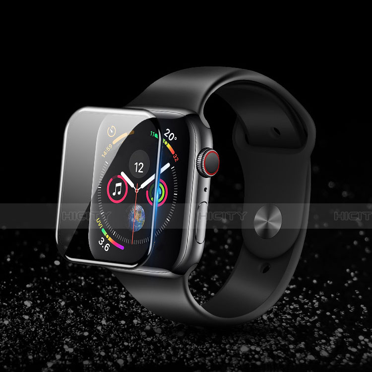 Schutzfolie Full Coverage Displayschutzfolie Panzerfolie Gehärtetes Glas Glasfolie Skins zum Aufkleben Panzerglas für Apple iWatch 5 44mm Schwarz