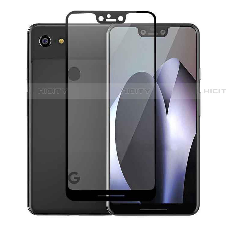 Schutzfolie Full Coverage Displayschutzfolie Panzerfolie Gehärtetes Glas Glasfolie Skins zum Aufkleben Panzerglas für Google Pixel 3 XL Schwarz groß