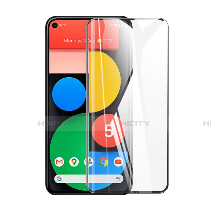 Schutzfolie Full Coverage Displayschutzfolie Panzerfolie Gehärtetes Glas Glasfolie Skins zum Aufkleben Panzerglas für Google Pixel 5 Schwarz