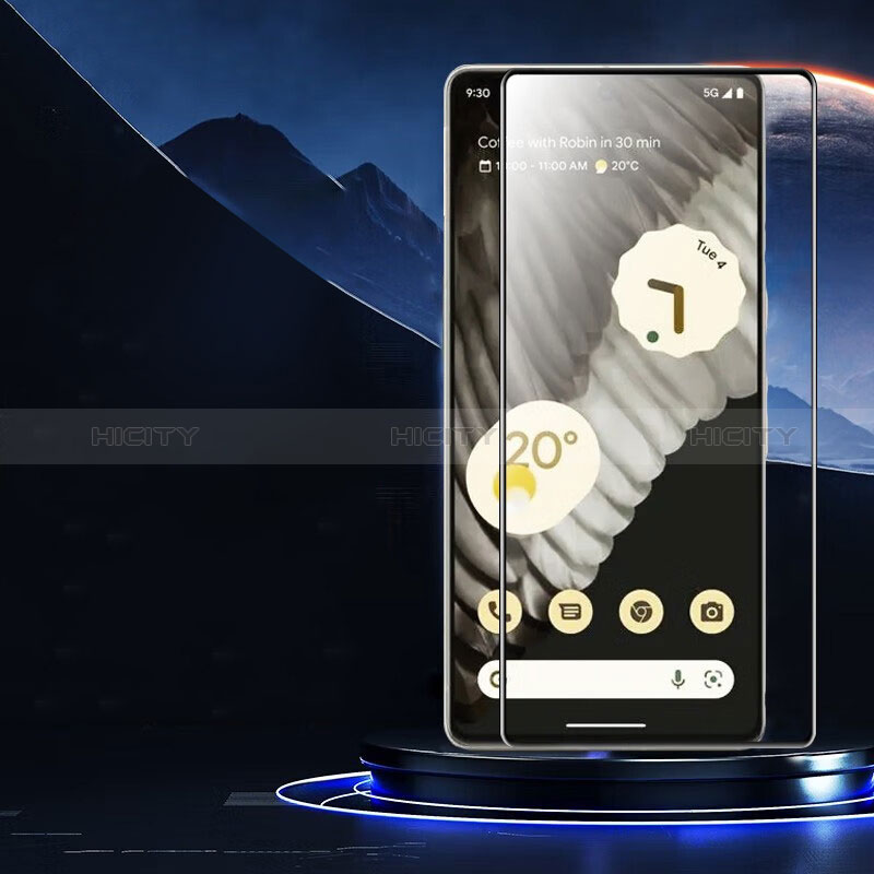 Schutzfolie Full Coverage Displayschutzfolie Panzerfolie Gehärtetes Glas Glasfolie Skins zum Aufkleben Panzerglas für Google Pixel 7a 5G Schwarz Plus