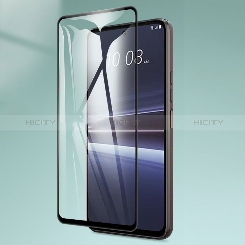 Schutzfolie Full Coverage Displayschutzfolie Panzerfolie Gehärtetes Glas Glasfolie Skins zum Aufkleben Panzerglas für HTC U23 5G Schwarz Plus