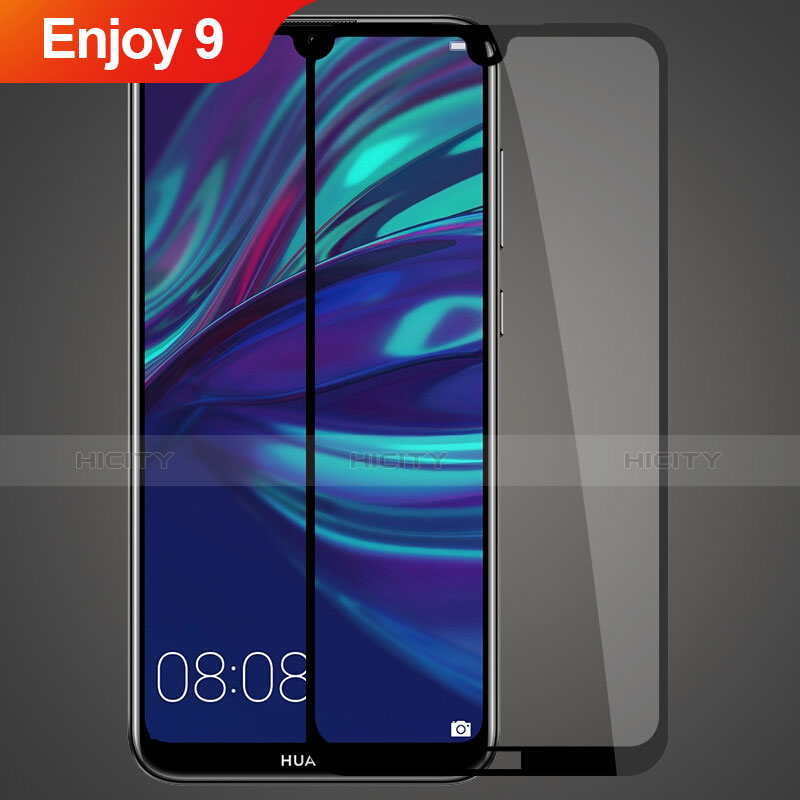 Schutzfolie Full Coverage Displayschutzfolie Panzerfolie Gehärtetes Glas Glasfolie Skins zum Aufkleben Panzerglas für Huawei Enjoy 9 Schwarz