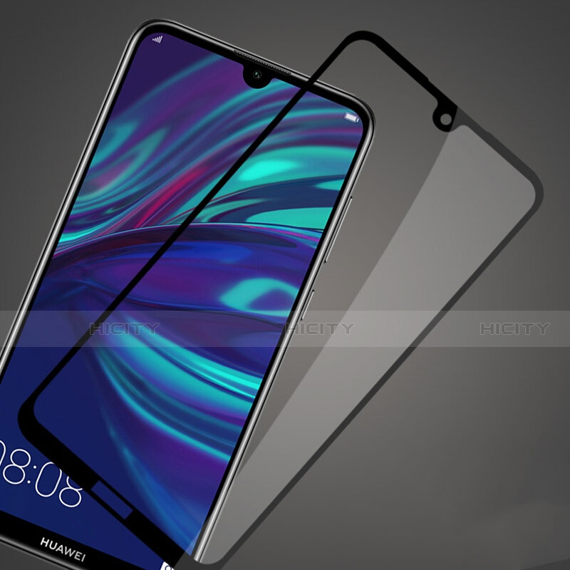 Schutzfolie Full Coverage Displayschutzfolie Panzerfolie Gehärtetes Glas Glasfolie Skins zum Aufkleben Panzerglas für Huawei Y7 (2019) Schwarz