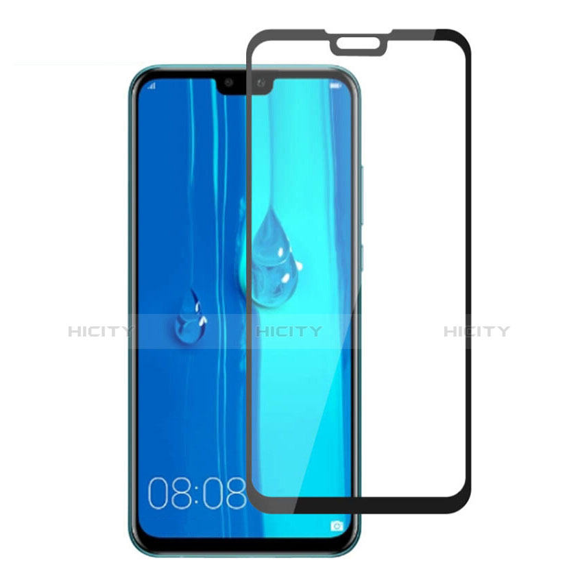 Schutzfolie Full Coverage Displayschutzfolie Panzerfolie Gehärtetes Glas Glasfolie Skins zum Aufkleben Panzerglas für Huawei Y9 (2019) Schwarz