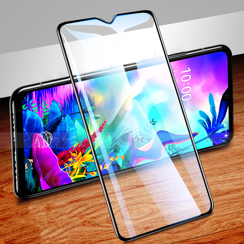 Schutzfolie Full Coverage Displayschutzfolie Panzerfolie Gehärtetes Glas Glasfolie Skins zum Aufkleben Panzerglas für LG G8X ThinQ Schwarz Plus