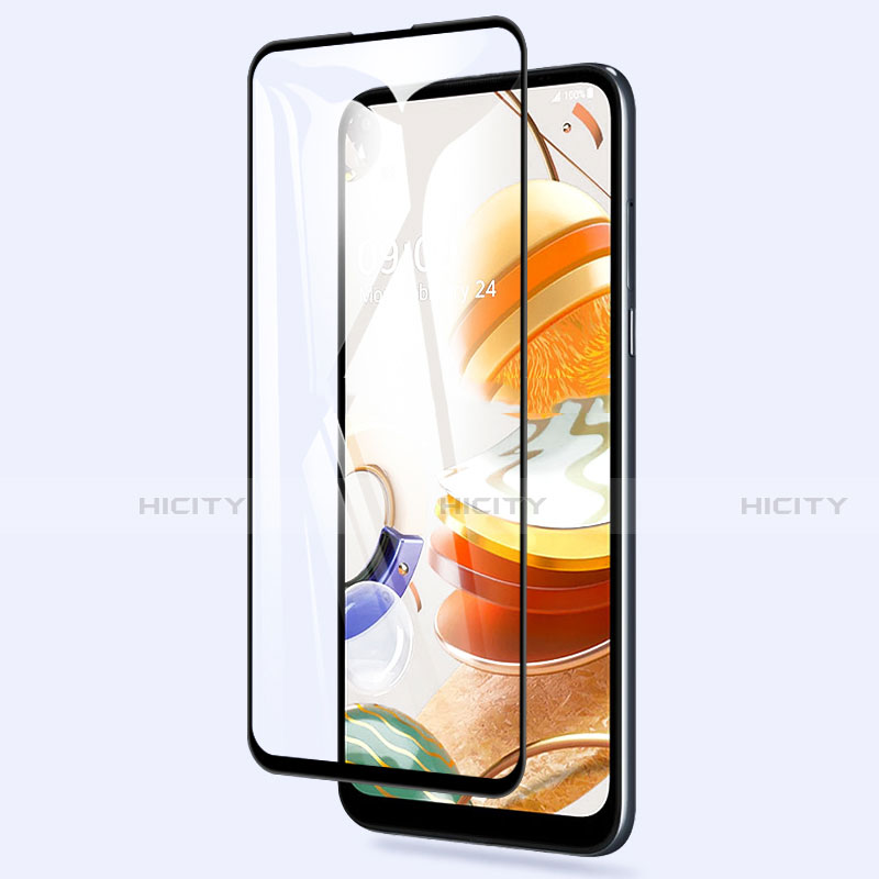 Schutzfolie Full Coverage Displayschutzfolie Panzerfolie Gehärtetes Glas Glasfolie Skins zum Aufkleben Panzerglas für LG K61 Schwarz