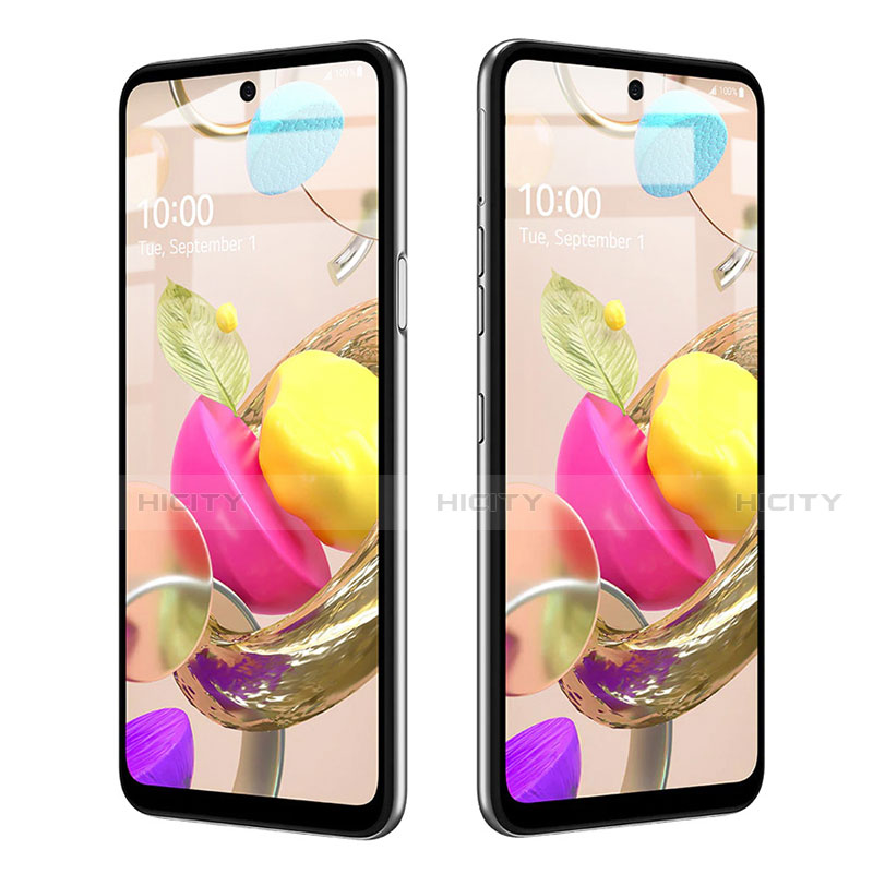 Schutzfolie Full Coverage Displayschutzfolie Panzerfolie Gehärtetes Glas Glasfolie Skins zum Aufkleben Panzerglas für LG K62 Schwarz groß