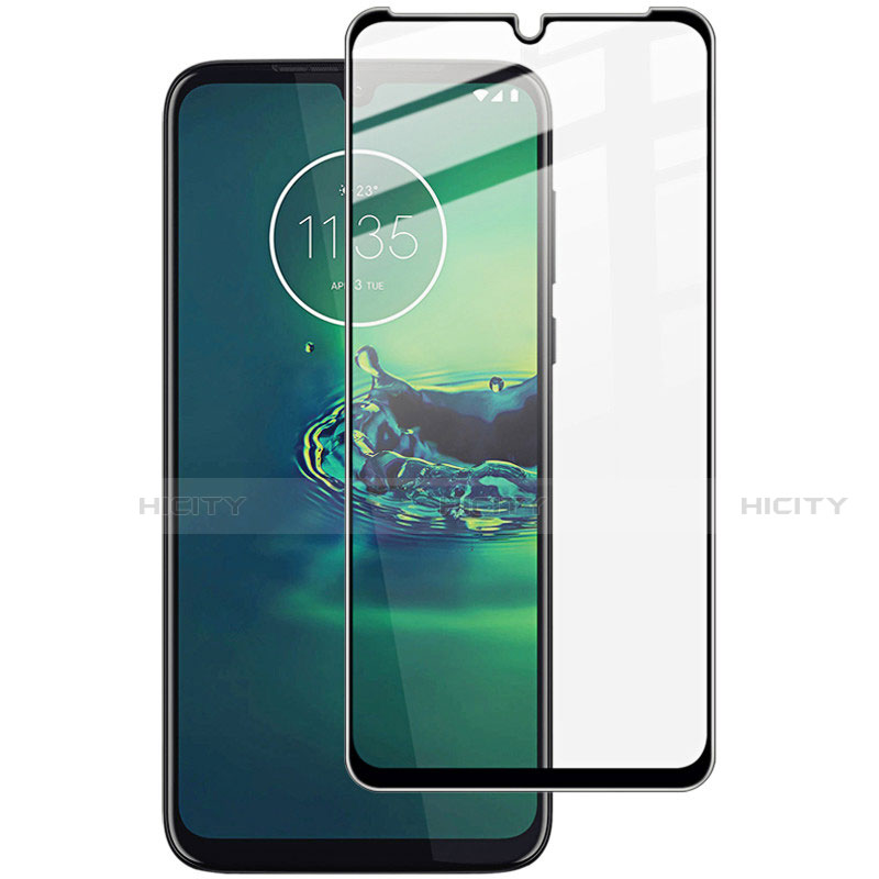 Schutzfolie Full Coverage Displayschutzfolie Panzerfolie Gehärtetes Glas Glasfolie Skins zum Aufkleben Panzerglas für Motorola Moto G8 Plus Schwarz