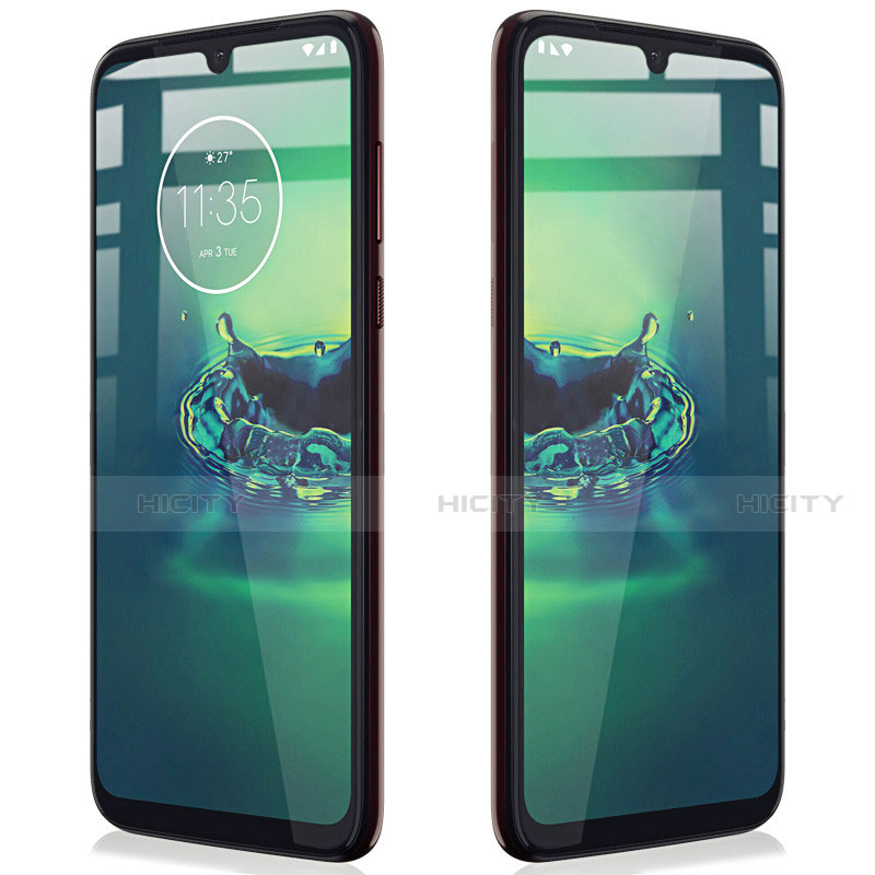 Schutzfolie Full Coverage Displayschutzfolie Panzerfolie Gehärtetes Glas Glasfolie Skins zum Aufkleben Panzerglas für Motorola Moto G8 Plus Schwarz