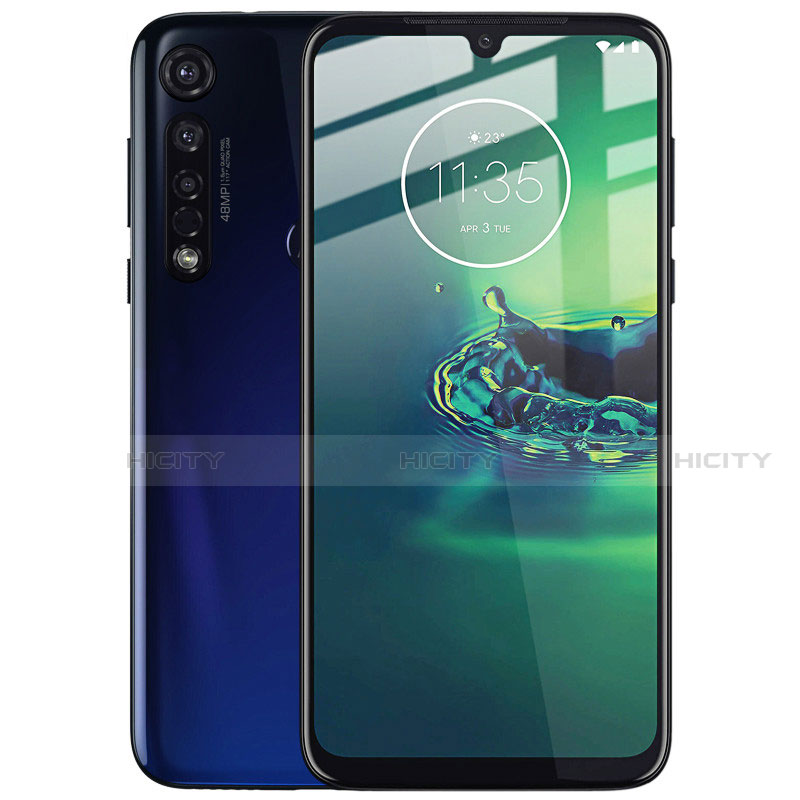 Schutzfolie Full Coverage Displayschutzfolie Panzerfolie Gehärtetes Glas Glasfolie Skins zum Aufkleben Panzerglas für Motorola Moto G8 Plus Schwarz