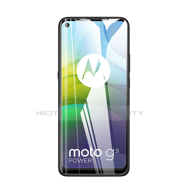 Schutzfolie Full Coverage Displayschutzfolie Panzerfolie Gehärtetes Glas Glasfolie Skins zum Aufkleben Panzerglas für Motorola Moto G9 Power Schwarz