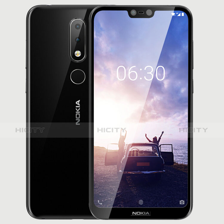 Schutzfolie Full Coverage Displayschutzfolie Panzerfolie Gehärtetes Glas Glasfolie Skins zum Aufkleben Panzerglas für Nokia 6.1 Plus Schwarz