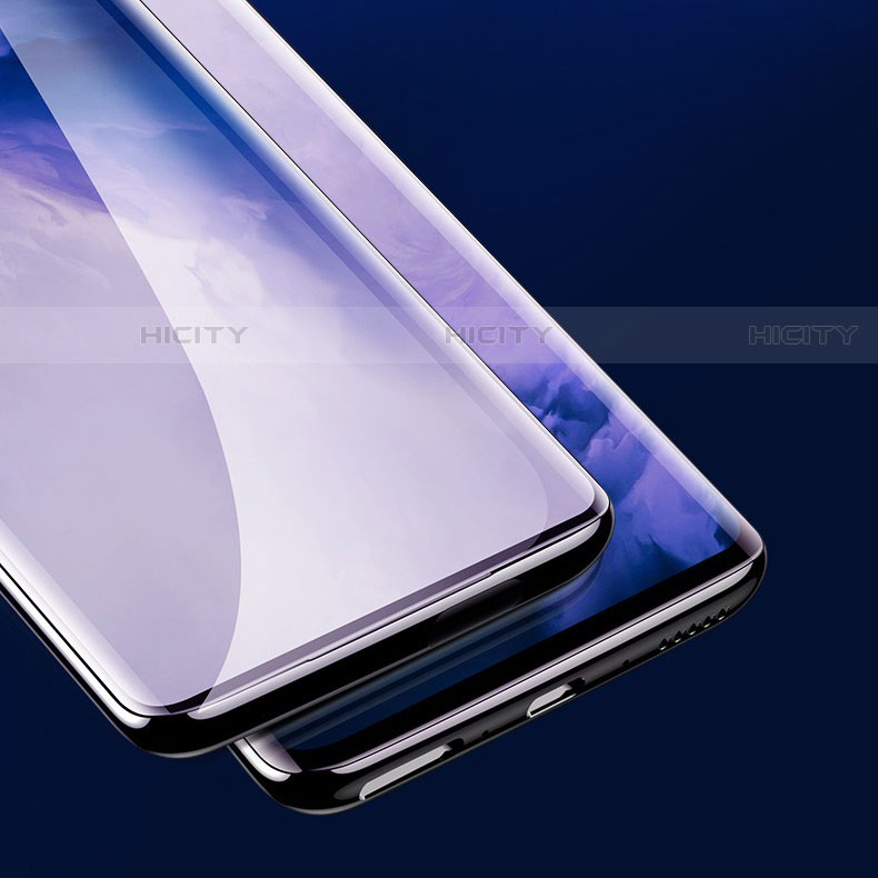 Schutzfolie Full Coverage Displayschutzfolie Panzerfolie Gehärtetes Glas Glasfolie Skins zum Aufkleben Panzerglas für OnePlus 7 Pro Schwarz