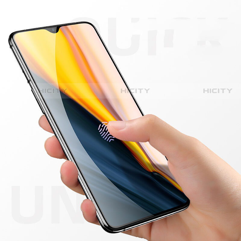 Schutzfolie Full Coverage Displayschutzfolie Panzerfolie Gehärtetes Glas Glasfolie Skins zum Aufkleben Panzerglas für OnePlus 7 Schwarz