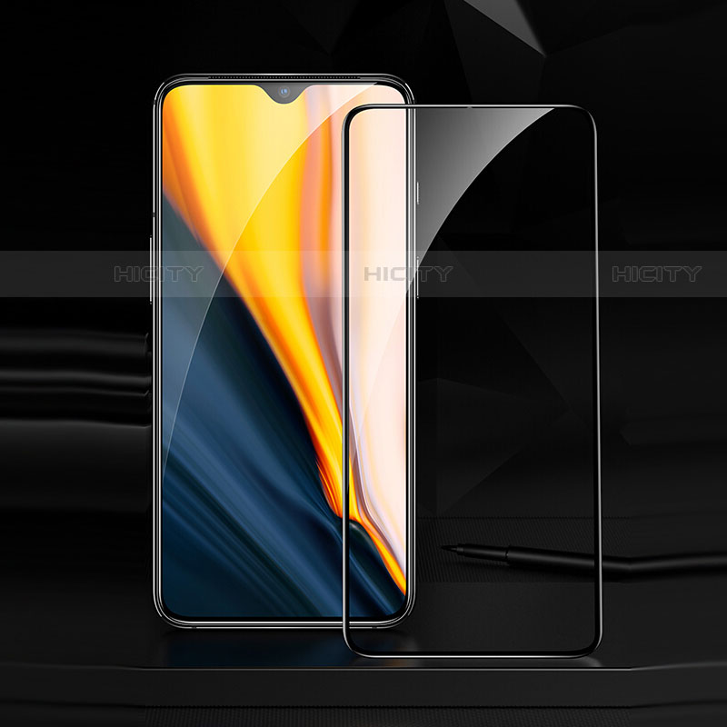 Schutzfolie Full Coverage Displayschutzfolie Panzerfolie Gehärtetes Glas Glasfolie Skins zum Aufkleben Panzerglas für OnePlus 7 Schwarz