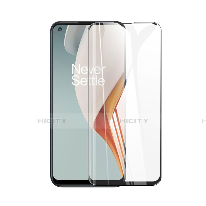 Schutzfolie Full Coverage Displayschutzfolie Panzerfolie Gehärtetes Glas Glasfolie Skins zum Aufkleben Panzerglas für OnePlus Nord N100 Schwarz