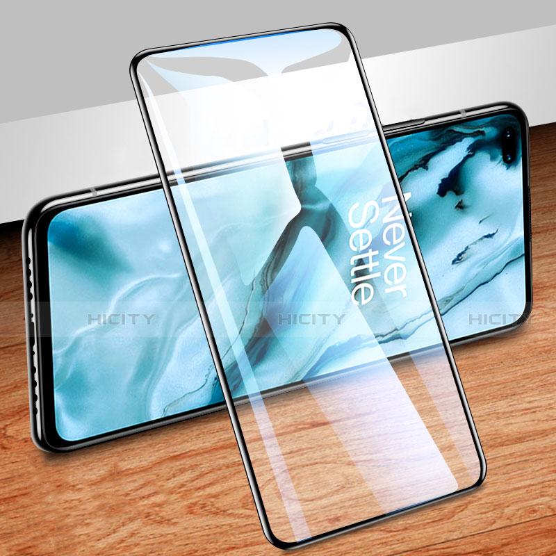 Schutzfolie Full Coverage Displayschutzfolie Panzerfolie Gehärtetes Glas Glasfolie Skins zum Aufkleben Panzerglas für OnePlus Nord Schwarz