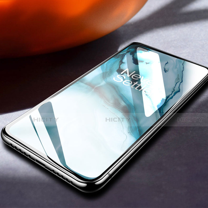 Schutzfolie Full Coverage Displayschutzfolie Panzerfolie Gehärtetes Glas Glasfolie Skins zum Aufkleben Panzerglas für OnePlus Nord Schwarz