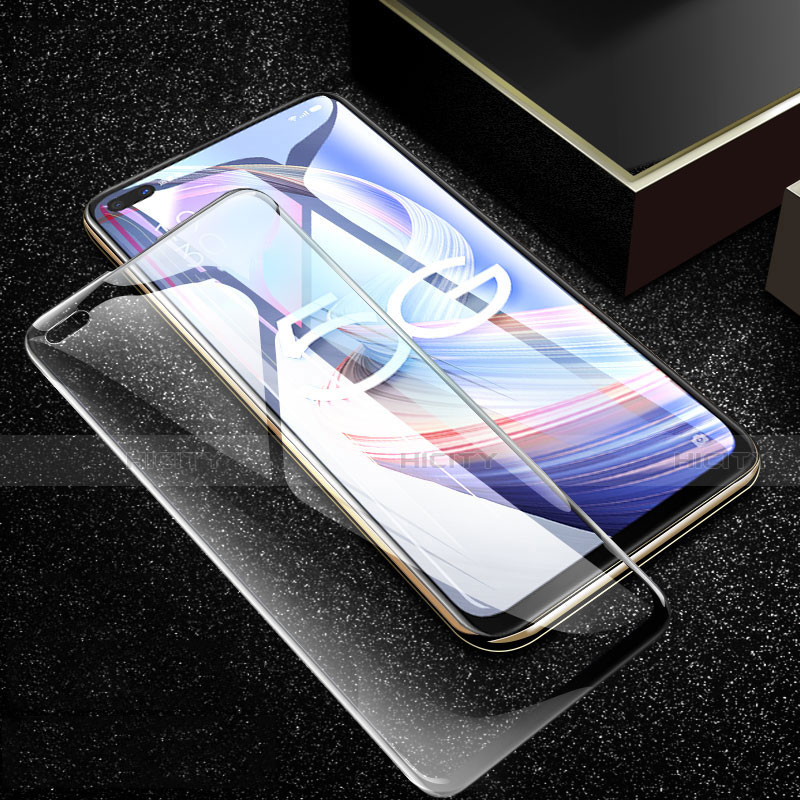 Schutzfolie Full Coverage Displayschutzfolie Panzerfolie Gehärtetes Glas Glasfolie Skins zum Aufkleben Panzerglas für Oppo A92s 5G Schwarz