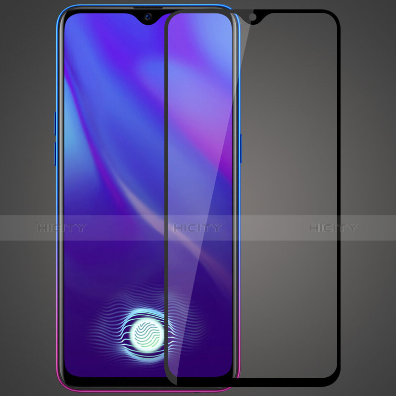 Schutzfolie Full Coverage Displayschutzfolie Panzerfolie Gehärtetes Glas Glasfolie Skins zum Aufkleben Panzerglas für Oppo K1 Schwarz groß