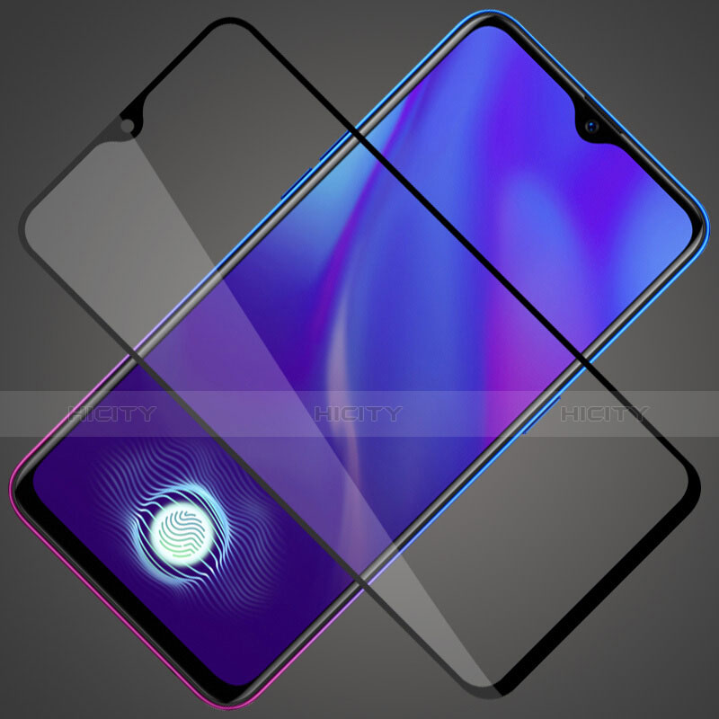 Schutzfolie Full Coverage Displayschutzfolie Panzerfolie Gehärtetes Glas Glasfolie Skins zum Aufkleben Panzerglas für Oppo K1 Schwarz groß