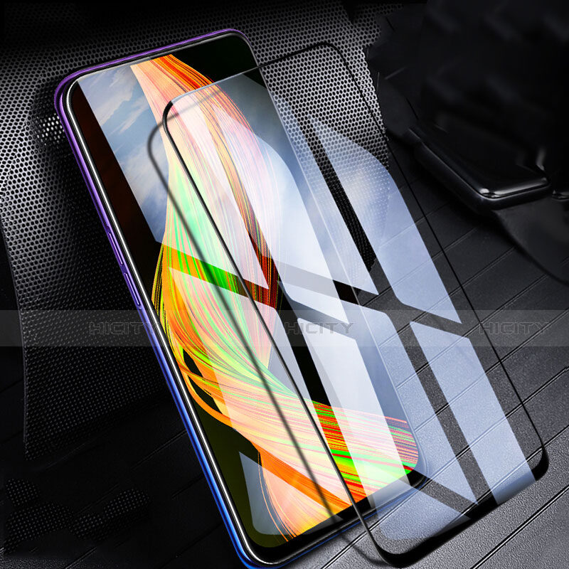 Schutzfolie Full Coverage Displayschutzfolie Panzerfolie Gehärtetes Glas Glasfolie Skins zum Aufkleben Panzerglas für Oppo Realme X Schwarz