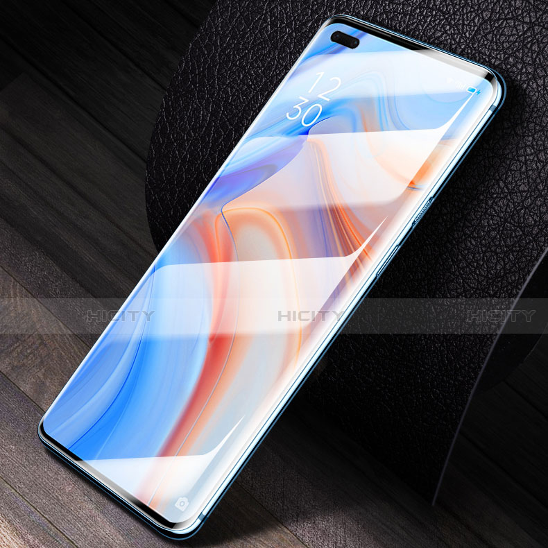 Schutzfolie Full Coverage Displayschutzfolie Panzerfolie Gehärtetes Glas Glasfolie Skins zum Aufkleben Panzerglas für Oppo Reno4 5G Schwarz