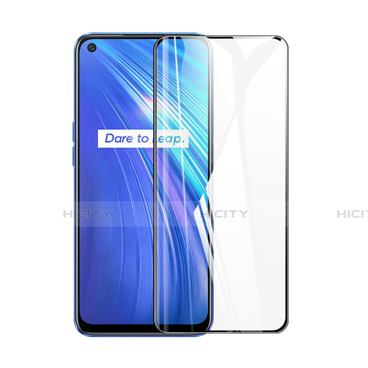 Schutzfolie Full Coverage Displayschutzfolie Panzerfolie Gehärtetes Glas Glasfolie Skins zum Aufkleben Panzerglas für Realme 6 Schwarz