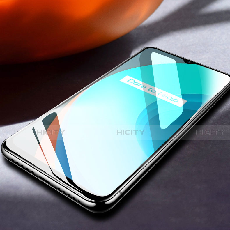 Schutzfolie Full Coverage Displayschutzfolie Panzerfolie Gehärtetes Glas Glasfolie Skins zum Aufkleben Panzerglas für Realme C11 Schwarz