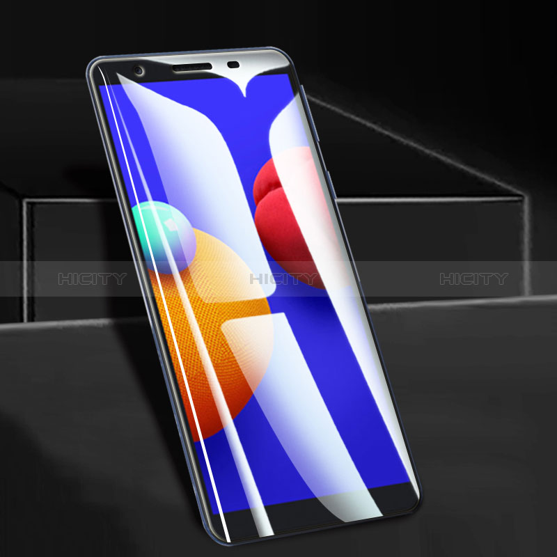 Schutzfolie Full Coverage Displayschutzfolie Panzerfolie Gehärtetes Glas Glasfolie Skins zum Aufkleben Panzerglas für Samsung Galaxy A01 Core Schwarz