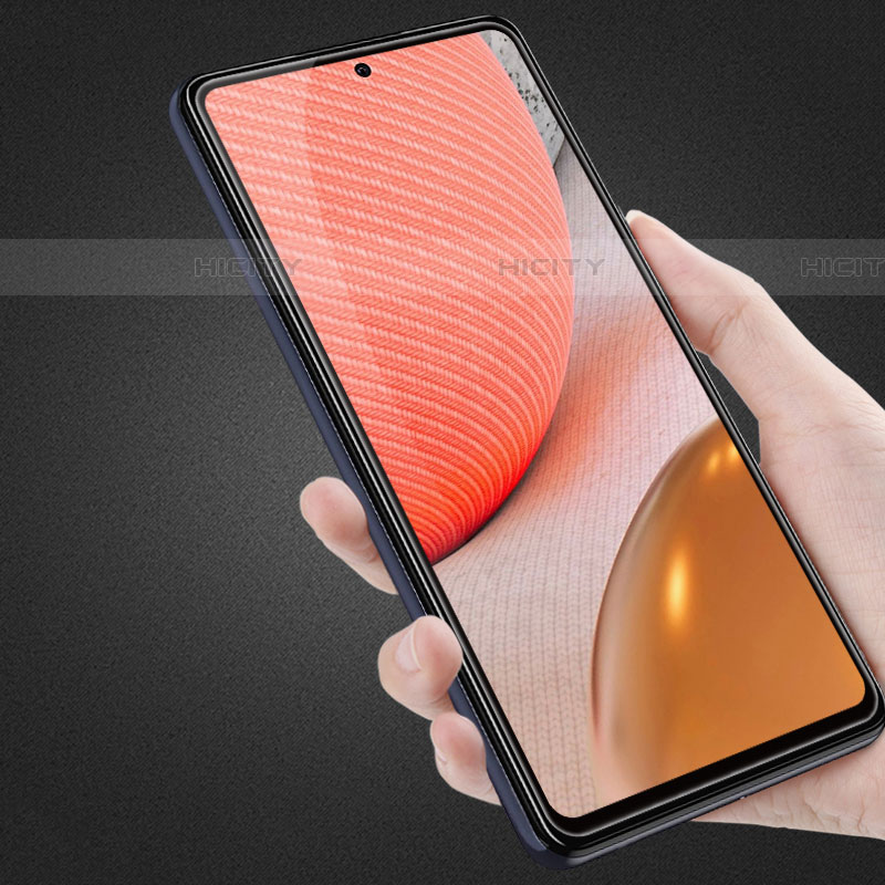 Schutzfolie Full Coverage Displayschutzfolie Panzerfolie Gehärtetes Glas Glasfolie Skins zum Aufkleben Panzerglas für Samsung Galaxy A72 4G Schwarz Plus