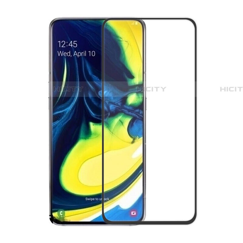 Schutzfolie Full Coverage Displayschutzfolie Panzerfolie Gehärtetes Glas Glasfolie Skins zum Aufkleben Panzerglas für Samsung Galaxy A90 4G Schwarz